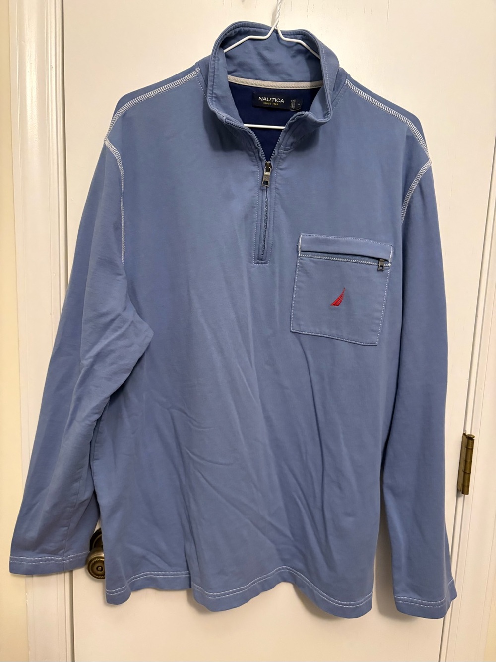 Nautica Light Blue Quarter-Zip Pullover Sweater